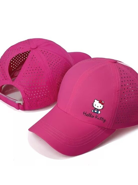 Accessories - HELLO KITTY Women's Pink Mesh Baseball Cap with Ponytail Hole - NEW NWOT